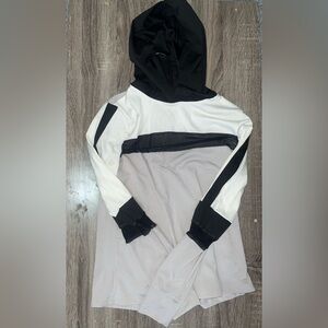 Black and White Colorblock Hoodie